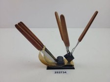Set Obstbesteck + Halterung Holz Alu Catalin DDR 50er 60er Jahre Küche #253734