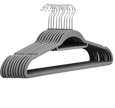 Kleiderbügel Samt Grau 10-100