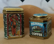 Bodo Hennig 2 Mini Dosen mit Deckel für Tee und Kaffee Puppenhaus MINIATUREN