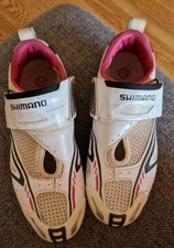 Damen Fahrrad Schuhe von shimano Gr 39 Pink weiß mit Klickpedale