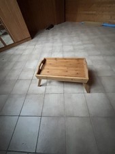 Betttablett mit Griffen klappbare Beine Tablett Bambusholz Bett Tischchen Bambus