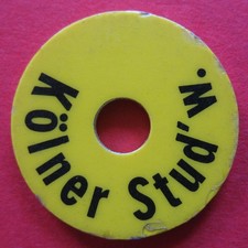 alte WERTMARKE KÖLN Studentenwerk Uni Köln Pfandmarke Kunststoff Menzel  16912.1