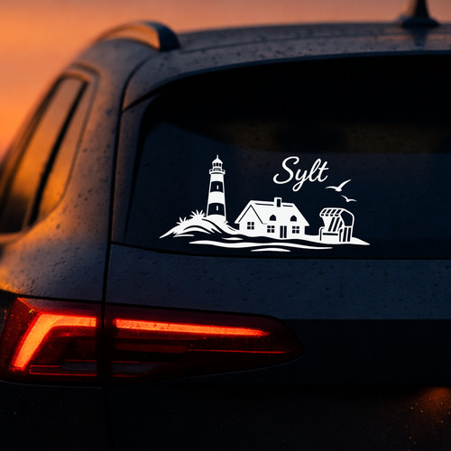 Sylt skyline aufkleber - aufkleber, |