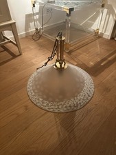 Vintage Pendelleuchte 55cm – Messing & Murano-Stil