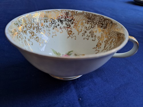 Elfenbein porzellan tasse - tasse, gold