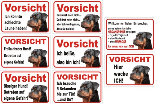 Schild vorsicht rottweiler - vorsicht,