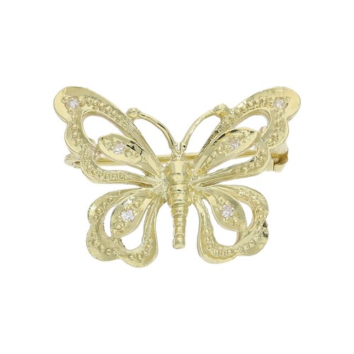 Schmetterling brosche gold 585 - brosche,