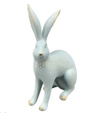 Hase Hellblau Gold Oster Deko