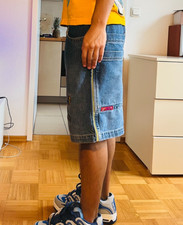 ★☆JNCO FLAMEHEAD Skate Shorts blau baggy Jungen 18 bmx y2k graffiti 90er breit☆