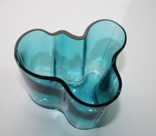 Alvar Aalto Vase iitala petrolblau 95 x 114 mm seltene Edition
