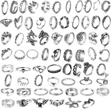 67 Stück Vintage Punk Ringe
