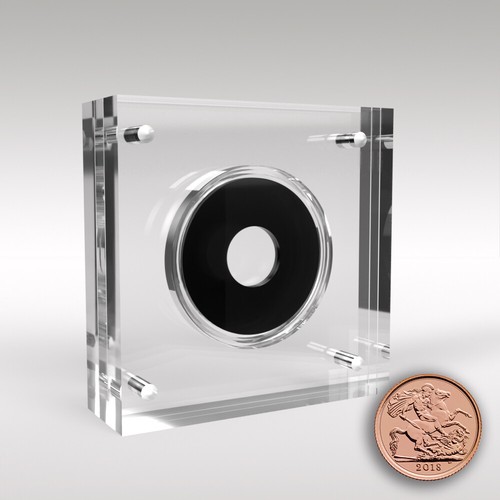 Half sovereign coin acryl - half,
