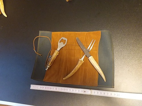 3tlg.Jagdbesteck,Hirschhorngri