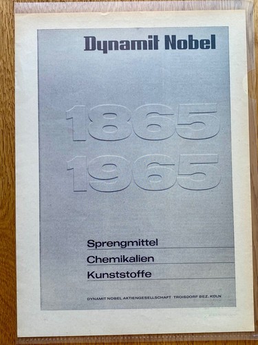Dynamit nobel 1865 1965 - nobel, 1865-1965