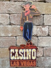 Blechschild Casino USA geprägt 80 cm Cowboy Poker retro Deko V8 Diner Las Vegas