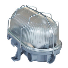 Kellerleuchte Ovalleuchte Kellerlampe Schiffsarmatur Grau E27 IP44