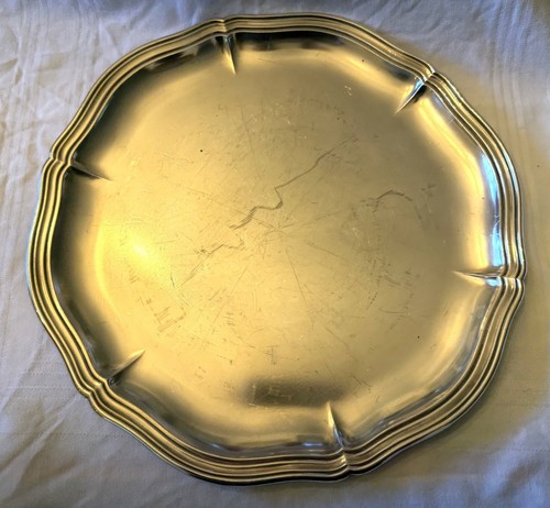 Vintage silberfarbenes tablett - vintage,