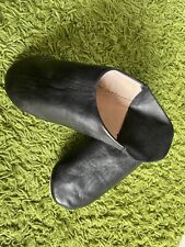 Letzte orientalische marokkanische Babouche / Pantoffel Schwarz Größe 43 Leder