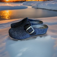 Warme Rohde Damen Filz Hausschuhe Clog Gr. 39 Weiches Komfort Fußbett Neu