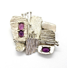 ORIGINAL BRUTALIST Brosche 925 Sterling Silber HENKEL GROSSE 70s Modernist Luxus