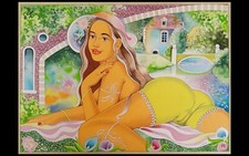 Erotik, grosses Aquarell 70 x