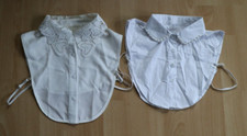 2x Mädchen Damen Kragen weiss beige unter Pulli Blusenkragen Krageneinsatz
