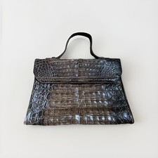 Kroko Handtasche IRV Echt Leder Braun Vintage Tasche Business