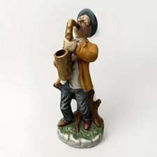 Vintage Keramik Saxophonspieler Figur Jazz Musiker Mann Capodimonte Stil 