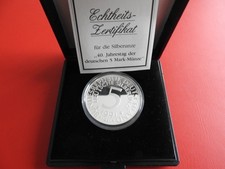 * 40. Jahre Deutsche 5 Mark * Silbermedaille (1. Oz 999) ca.40mm (Ki.18)