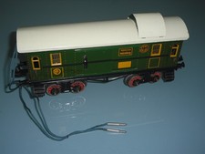 (P) Rarität seltener  BW Bing Packwagen mit Beleuchtung  - Gußräder - 4achser