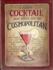 Blechschild Recipe for The COSMOPOLITAN- Cocktail 20,5x15,5