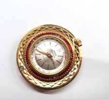 Vergoldete funkelnde Damen/Herren Taschenuhr Fero Feldmann 17 Juwels Mona Lisa