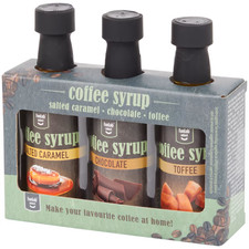 Kaffeesirup Set 3x45ml Sirup für Kaffee Latte Cappuccino Probier-Set Geschen