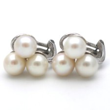 Perlen Ohrringe Clips Ohrschmuck 333 Gold 8 Kt Weißgold Wert 940,-