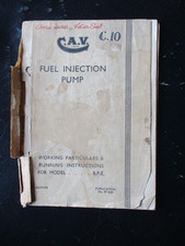 C.A.V. Einspritzpumpe & Einspritzdüsen funktionierende Angaben