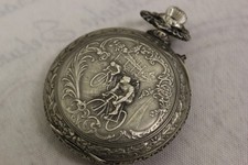 Übergroße antike Eisenbahner Taschenuhr mit Motiv pocket watch