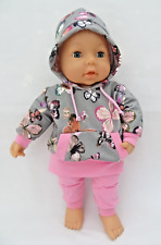 Handmade Kaputzenpullover Hoodie Jogginghose Puppenkleidung Re born Baby 43-45cm