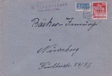 (848) BIZONE BAUTENSERIE Fernbr. EF mit Landpoststempel DIEPERSDORF