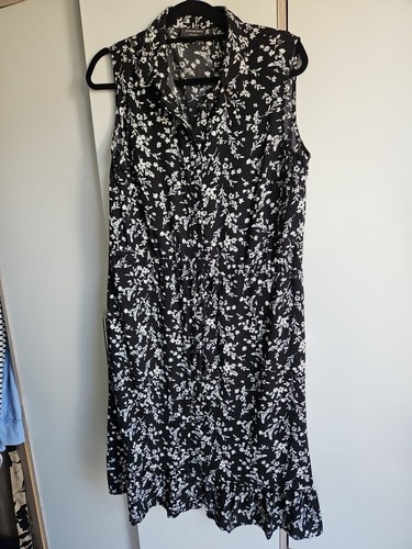 Kleid schwarz weiss - 44,