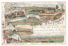 Alte Litho Postkarte Gruss aus Pinzberg 1899 bei Forchheim