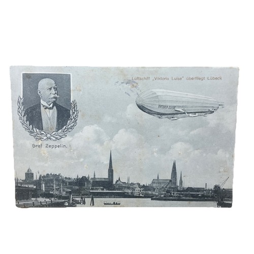 Postkarte lübeck luftschiff - lübeck,