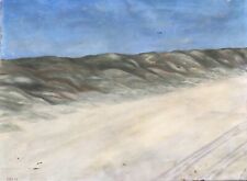 Ölbild Dünen am Meer Strand Monogrammiert zum Restaurieren 61 x 82 cm