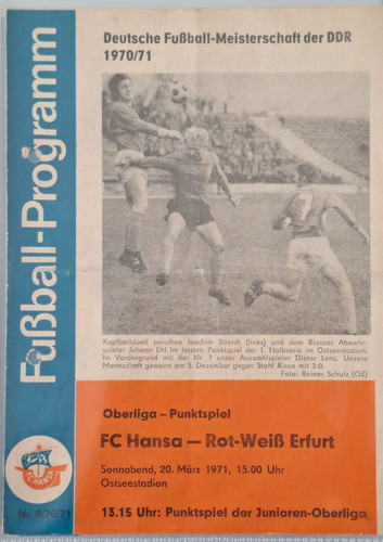 Ddr progr hansa - hansa, rostock-fc