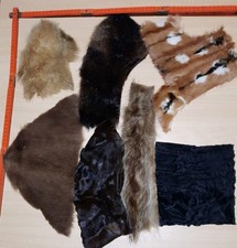 .Echt Fell Rest von verschiedenen Tierarten,  gebraucht, mittlere Stücke