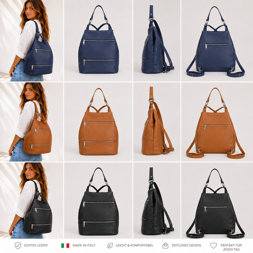 Damen leder rucksack echtleder - rucksack,