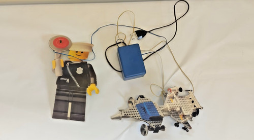Lego town space display with - display,