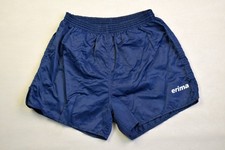 Erima Shorts Vintage kurze Hose Pant Sprinter Sport Nylon Glanz Shiny Blau 90s L