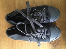 MUSTO Bootsschuh Canvas Segelschuh UNISEX SCHWARZ Größe 39 (eher 38-39) Gebr.