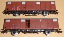 PIKO DDR, 2 Güterwagen Gbs mit grauem Dach der DR, OVP