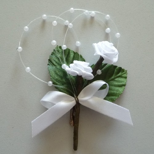 Rosen anstecker hochzeit weiß - hochzeit,
